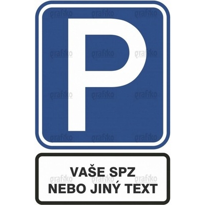 Grafiko | Parkoviště + SPZ - Materiál Al sendvič, Rozměr 600x400mm