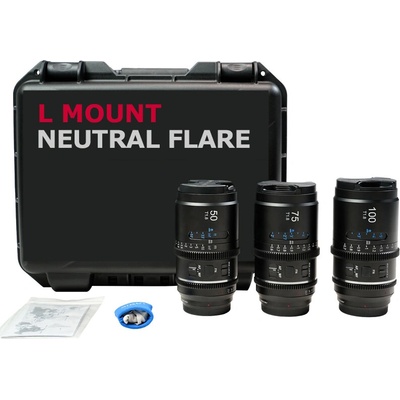 SIRUI Astra AF 50/ 75/ 100mm T1.8 1.33X Full Frame Anamorphic Cine Kit L-Mount / Neutral Flare