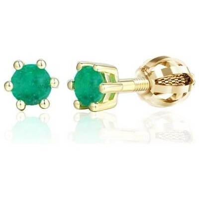 Gems, Luxusní peckové náušnice Stellora se smaragdy ze žlutého zlata, 585-38-3-4100.0Z00.0.00.606.05