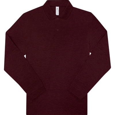 B&C polokošile B&C My Polo 210 LSL piqué dlouhý rukáv COT-01U427n2901 melír burgundské