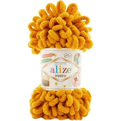 Alize Příze Puffy 14 tmavší žlutá