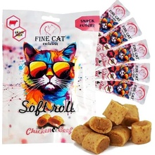 Fine Cat Exclusive soft roll desiata pre mačky kuracie s hovädzím 5 x 10 g