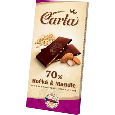 Carla Hořká 70% s praženými mandlemi 80 g