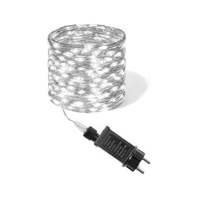 senzanakupy Venkovní mikro řetěz 5 m 50LED, s časovačem, studená bílá