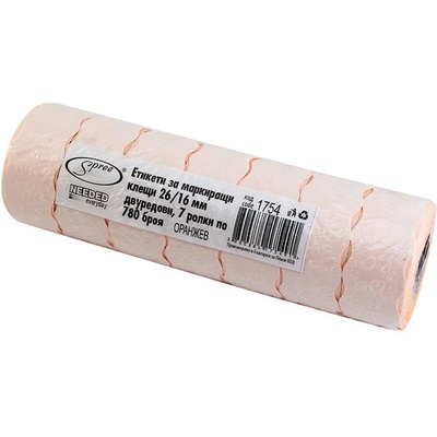 Spree Етикети за 2 реда марк. клещи 26/16 мм, 790 бр. , оранж (3800884175477)