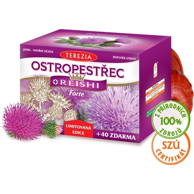 TEREZIA Ostropestřec + Reishi FORTE Limitovaná edice 120 + 40 kapslí