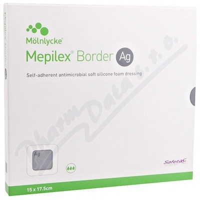 Mepilex Krytí Border Ag Antimikrobiální silikonové 15 x 17,5 cm 5 ks