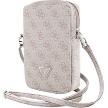 Guess PU 4G Triangle Logo Wallet Phone Bag Zipper růžové