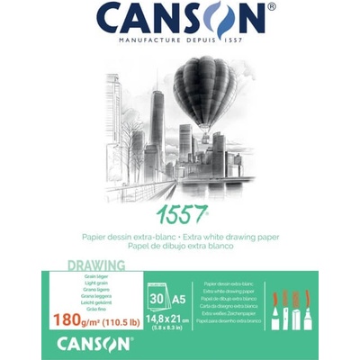 Canson 1557 blok lepený 180g A5 30 listů