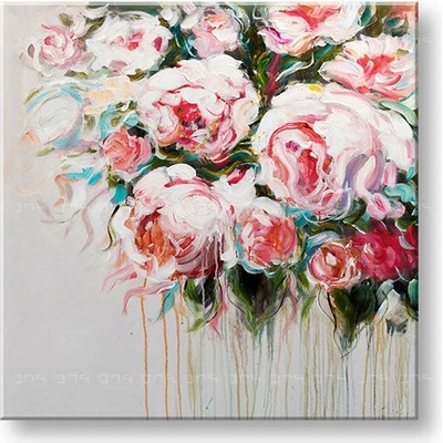 Maľovaný obraz na stenu KVETY 70x70 cm - 70×70 cm / Klasický 2 cm