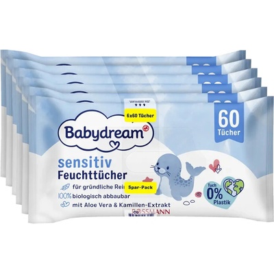 Babydream Vlhčené ubrousky s Aloe vera 360 ks