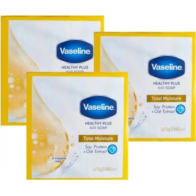 Vaseline Healthy Plus Bar Soap Total Moisture Сапуни 3x75g