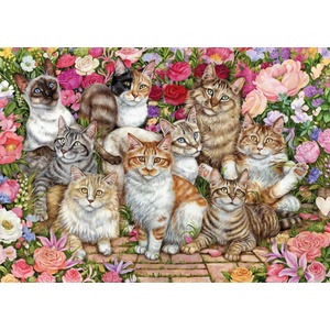Falcon - Puzzle Floral Cats - 1 000 piese