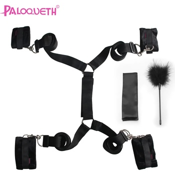 Image 1 of Paloqueth BDSM Sex Bondage Set for Bed Q01-0001 Black