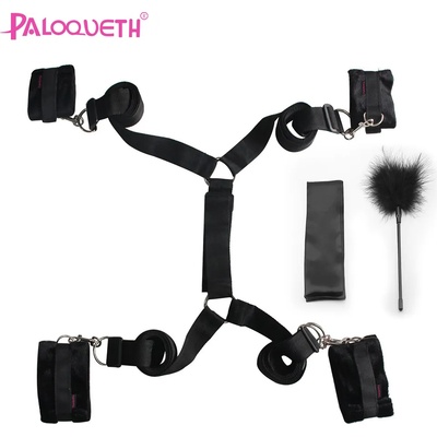 Paloqueth BDSM Sex Bondage Set for Bed Q01-0001 Black