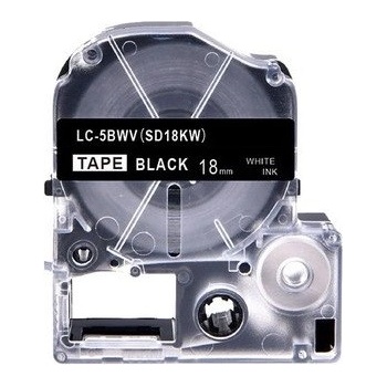 Compatible Epson LC-SD18KW, 18mm x 8m, бял печат / черен фон, съвместима лента (LCSD18KW)