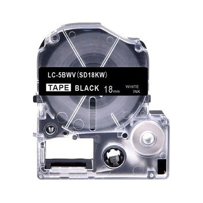 Compatible Epson LC-5BWV, SD18KW, 18mm x 8m, бял печат / черен фон, съвместима лента (LCSD18KW)