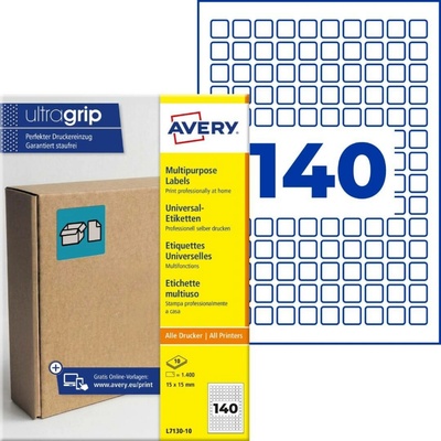 Avery Zweckform L7130-10 Čtvercové etikety 15x15 mm 1400 ks bílé