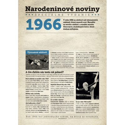 Narodeninové noviny 1966 s vlastným textom a fotografiou S fotografiou a textom