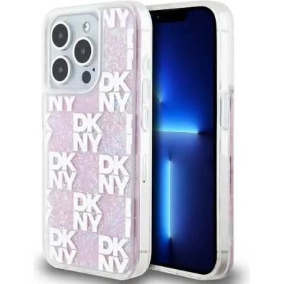 DKNY Кейс DKNY Liquid Glitter Multilogo за iPhone 15 Pro, розов (3666339271190)