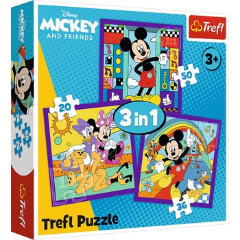 Trefl - Puzzle 3v1 Mickey: Mickey and his Merry Crew - 1 - 39 piese