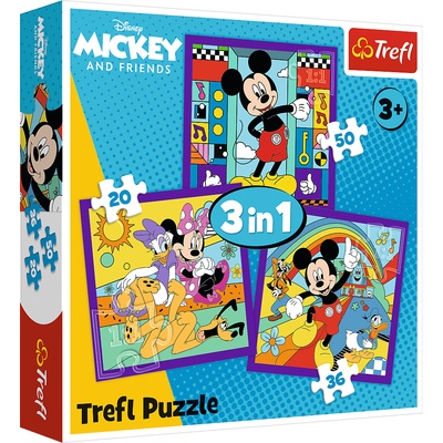 Trefl - Puzzle 3v1 Mickey: Mickey and his Merry Crew - 1 - 39 piese