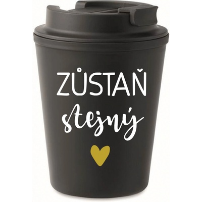 Giftela ZŮSTAŇ STEJNÝ černý termohrnek 300 ml