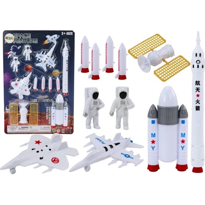 Lean Toys Sada vesmírných figurek Astronauti Rakety 11 ks
