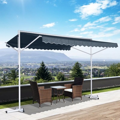 Goleto Voľne stojaca markíza so sklopnými ramenami 2,95 x 2,94 x 2,5 m sivá