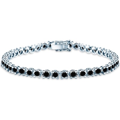 SAVICKI Тенис гривна Luminy 4, 5 мм: бяло злато, черни диаманти