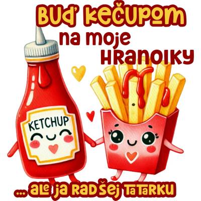 DTF transfer/nažehľovačka Kečup+hranolky Rozmer: A5