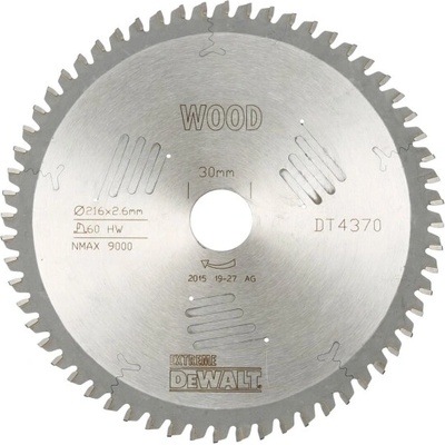 Диск циркулярен Dewalt за рязане на дърво 216x30x2.6мм, 60z (DT4370)