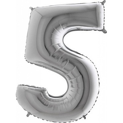 SMART BALLOONS Balónek stříbrný foliový č. 5