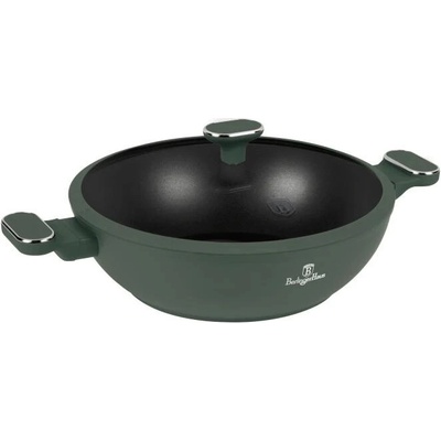 Berlingerhaus Pánev wok s poklicí a titanovým povrchem 30 cm Matte Green Collection