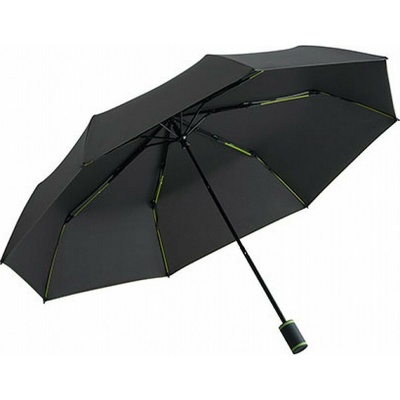 Fare kapesní deštník s barevným žebrováním a švy black lime