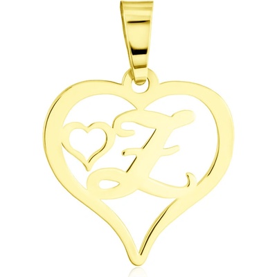 Gemmax Zlatý přívěsek Písmenko Z srdíčko GLPYN 00801