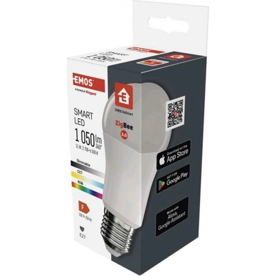 Emos Chytrá LED žárovka GoSmart A60 E27 11 W 75 W 1 050 lm RGB stmívatelná Zigbee ZQZ515R
