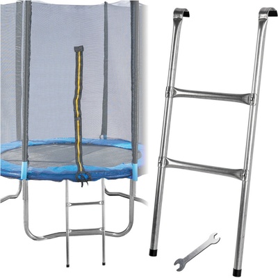 KIK Žebřík k zahradní trampolíně univerzální kovové schůdky 86,5 x 37 cm