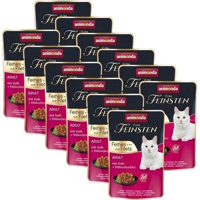 Animonda Vom Feinsten Cat adult telecí a kuřecí filé 12 x 85 g