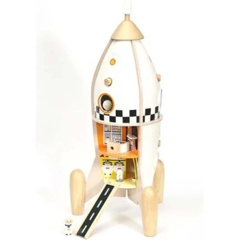 Classic World Дървена играчка с активности - Космическа ракета