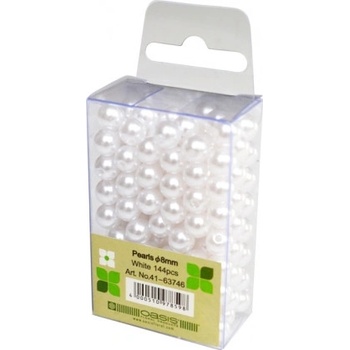 Perly dekorační bílé d8mm 144ks