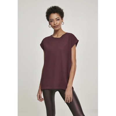 Urban Classics Dámske tričko s krátkym rukávom Ladies Extended Shoulder Tee redwine