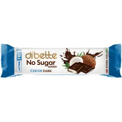 Dibette horká so sladidlom plnená krémom kokosová 22 g