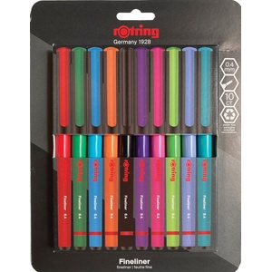 rOtring Тънкописци Rotring, 0.4 mm, 10 цвята (31124-А)