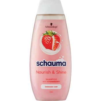 Schauma Nourish & Shine šampón pre poškodené vlasy s vôňou jahôd 400 ml