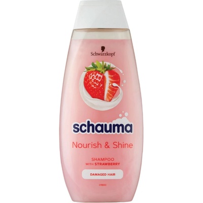 Schauma Nourish & Shine šampón pre poškodené vlasy s vôňou jahôd 400 ml