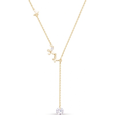 Biju Pozlacený řetízek s přívěškem motýlků 3002090