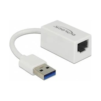 DeLock Adapter USB 3.2 Gen 1, USB-A plug > RJ-45 socket (white, 13cm, Gigabit LAN)