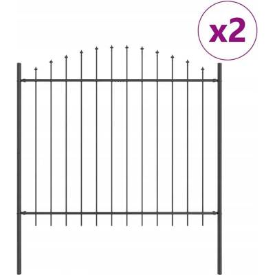Šedý zahradní plot z oceli 3,4 x 1,25 m