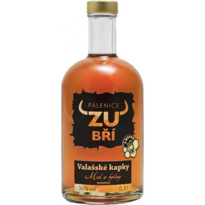 Zubří Valašské kapky med a byliny 36% 0,5 l (holá láhev)